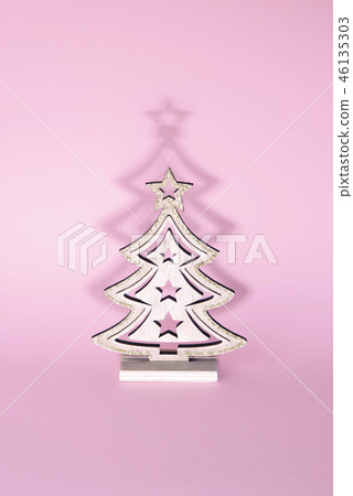 Christmas tree over pink background. Christmas tree over pink background. 46135303