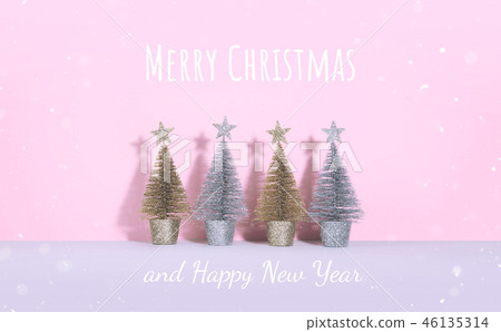 Christmas tree over pink background. Christmas tree over pink background. 46135314