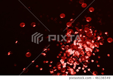 Holiday decoration concept in Living Coral color. Holiday decoration concept in Living Coral color. 46136549