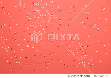 Holiday decoration concept in Living Coral color. Holiday decoration concept in Living Coral color. 46136556
