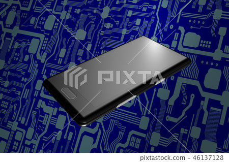 智能手機網絡未來派背景（計算機圖形） 46137128