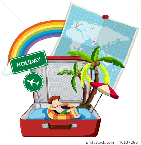 Summer holiday on the suitcase 46137269