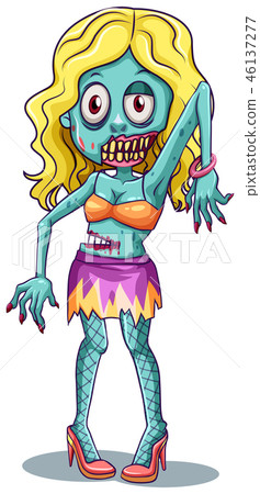 A female zombie on white background A female zombie on white background 46137277