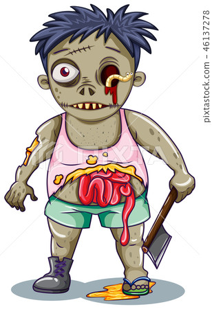 Zombie character on white background Zombie character on white background 46137278