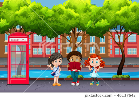 International children in urban city International children in urban city 46137642