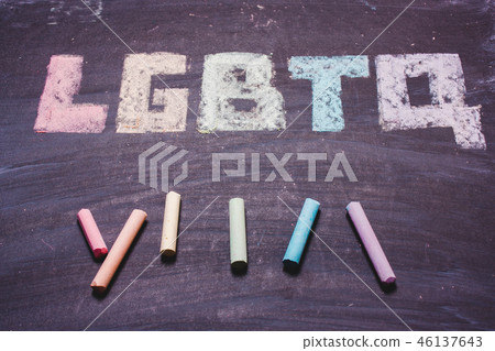 word LGBTQ on a chalk board. word LGBTQ on a chalk board. 46137643