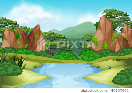 River enviroment landscape scene River enviroment landscape scene 46137651