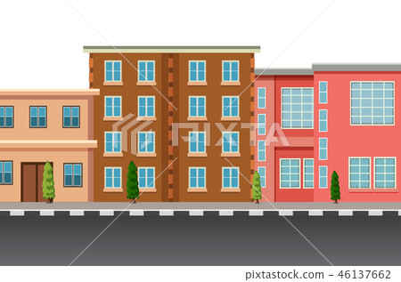 A flat town city landscape A flat town city landscape 46137662