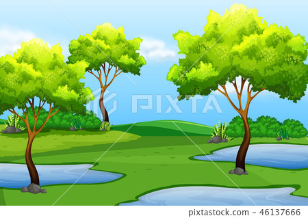 A green nature landscape A green nature landscape 46137666