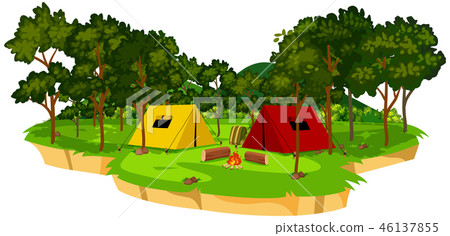 An isolated campsite scene 46137855