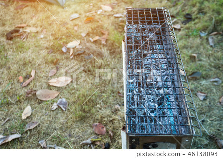 Close up charcoal stove with fire 46138093