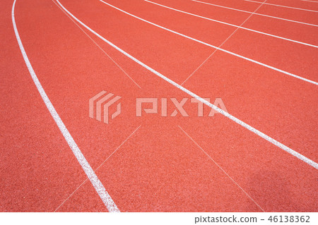 White lines of stadium and texture of running White lines of stadium and texture of running 46138362