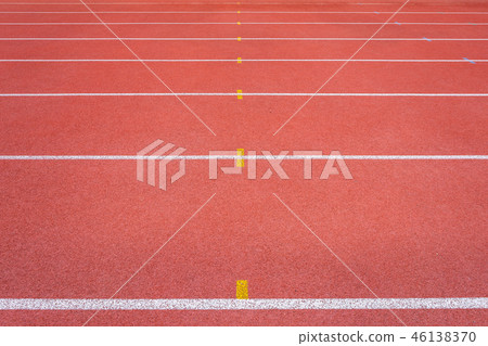 White lines of stadium and texture of running White lines of stadium and texture of running 46138370