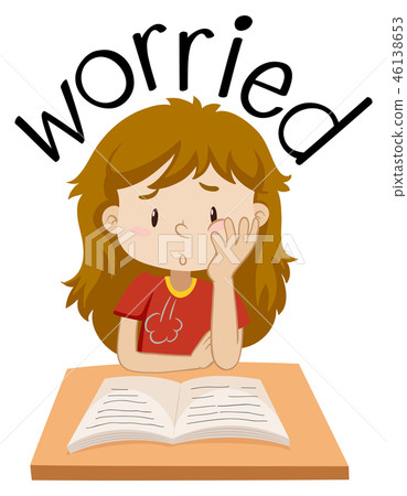 English vocabulary of girl worried 46138653