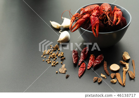 Crayfish red, Baby Lobster with herb for stir fry 46138717