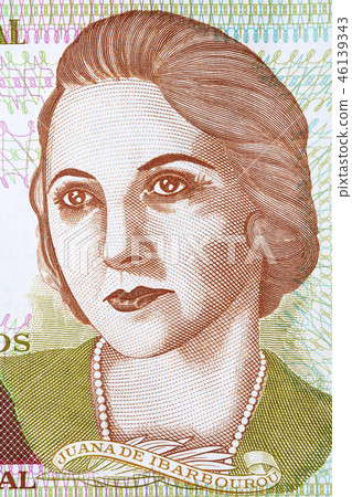 Juana de Ibarbourou portrait from Uruguayan money  46139343