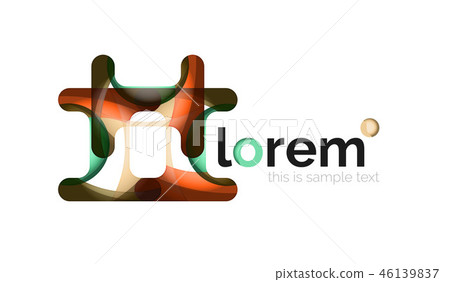 Abstract geometric design logo made of flowing elements Abstract geometric design logo made of flowing elements 46139837