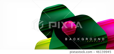 Glossy color hexagons modern composition background, shiny glass design Glossy color hexagons modern composition background, shiny glass design 46139945