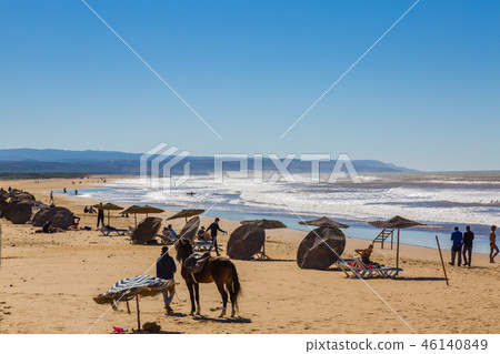 Sandy beach on the coast near Essaouira 46140849