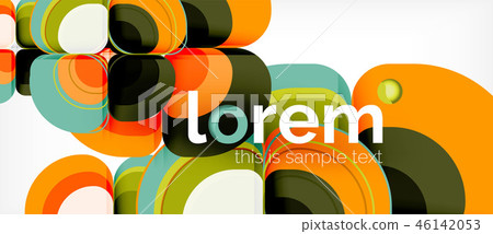 Round triangles geometric shapes composition 46142053