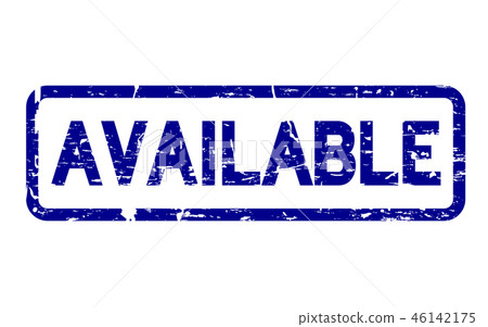 Grunge blue available square rubber seal stamp 46142175