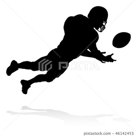 Silhouette American Football Player  46142453