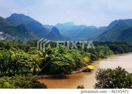 Khwae river in Thailand  46143471