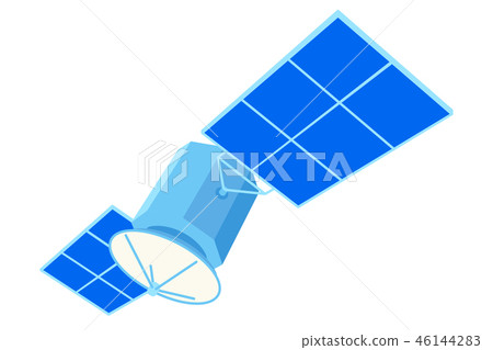 Colorful cartoon communication satellite 46144283