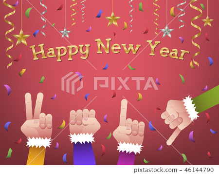 Happy new year 2019 shaped hands Happy new year 2019 shaped hands 46144790