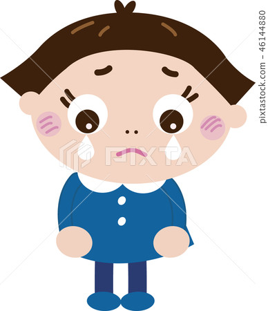 站立和哭泣（藍色衣服系列10的女孩） 46144880