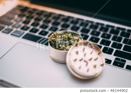 Cannabis and laptop Cannabis and laptop 46144902