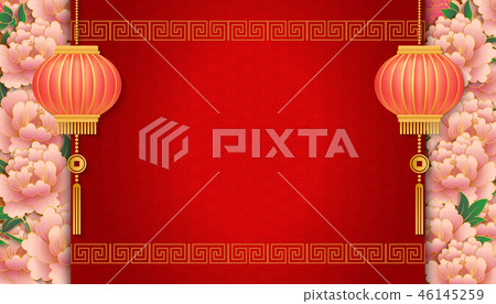 Happy Chinese new year retro relief pattern design 46145259