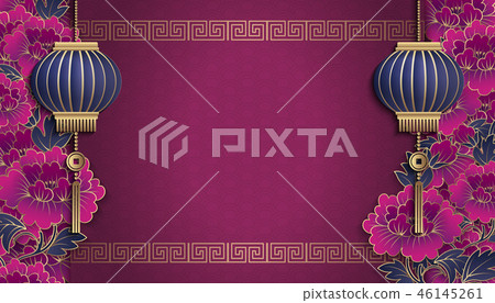Happy Chinese new year retro relief pattern design Happy Chinese new year retro relief pattern design 46145261