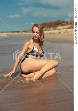 woman on sea woman on sea 46145485