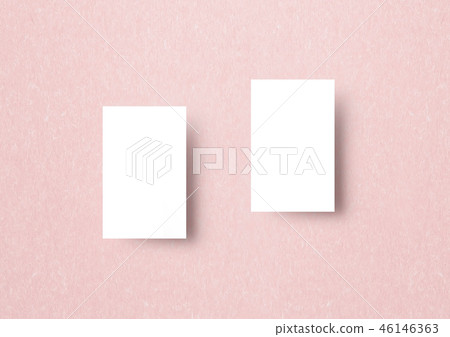 Namecard mockup template pink paper background Namecard mockup template pink paper background 46146363