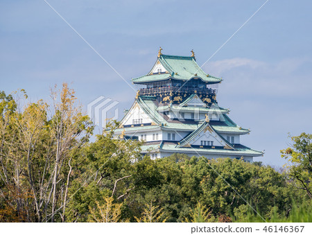 日本 秋天 大阪城 世界遺產 城牆 護城河 osaka castle 大阪城公園 日本 秋天 大阪城 世界遺產 城牆 護城河 osaka castle 大阪城公園 46146367