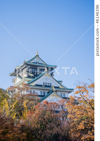日本 秋天 大阪城 世界遺產 城牆 護城河 osaka castle 大阪城公園 日本 秋天 大阪城 世界遺產 城牆 護城河 osaka castle 大阪城公園 46146396