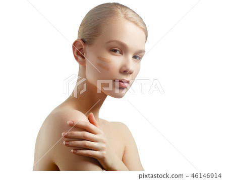 Joyful girl. Beauty, fashion model, Makeup. Body 46146914