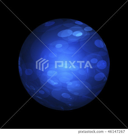 Abstract Blue Sphere Isolated On Black Background 46147267