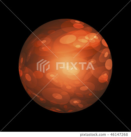 Abstract Orange Sphere Isolated On Black 46147268