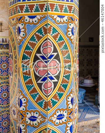 Decoration of ruins of Dar Caid Hajji's mansion Decoration of ruins of Dar Caid Hajji's mansion 46147804