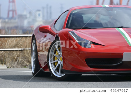 Red luxury sports car 46147917