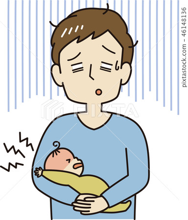 Dad tired of a baby who can not stop crying 46148136