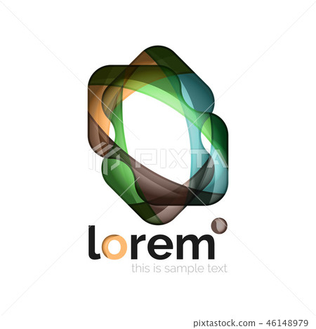 Geometric abstract business icon template, smooth shape 46148979