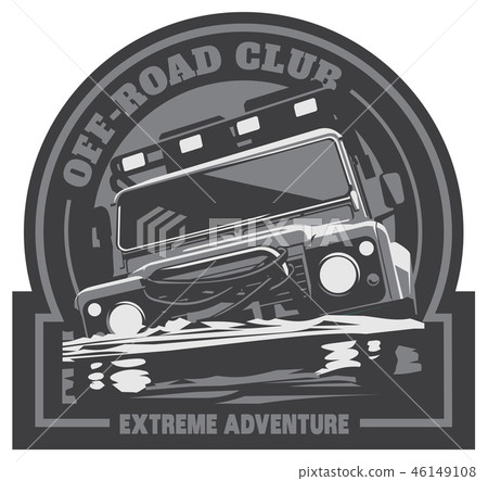 Off-road car logo, safari suv, expedition offroader. Off-road car logo, safari suv, expedition offroader. 46149108
