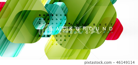 Glossy color hexagons modern composition background, shiny glass design Glossy color hexagons modern composition background, shiny glass design 46149114