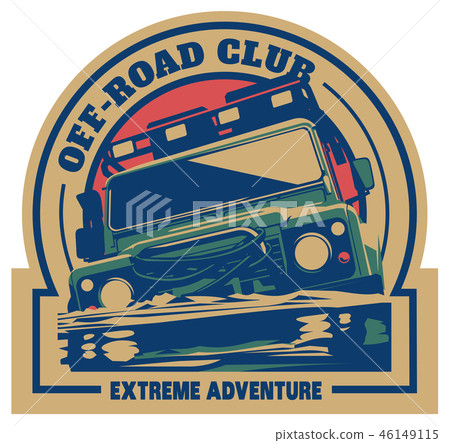 Off-road car logo, safari suv, expedition offroader. 46149115