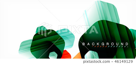 Glossy color hexagons modern composition background, shiny glass design 46149129