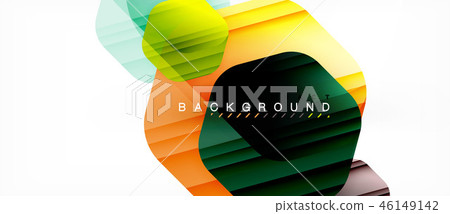 Glossy color hexagons modern composition background, shiny glass design 46149142