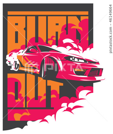 插圖素材: burnout car, japanese drift sport, jdm, 查看全部